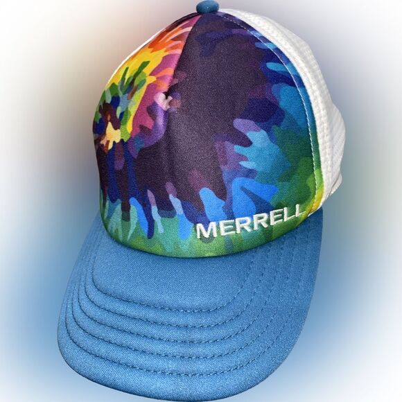 NWOT Merrell Ranger Multicolor Splatter Pattern Mesh Snapback Trucker Hat - Picture 5 of 7